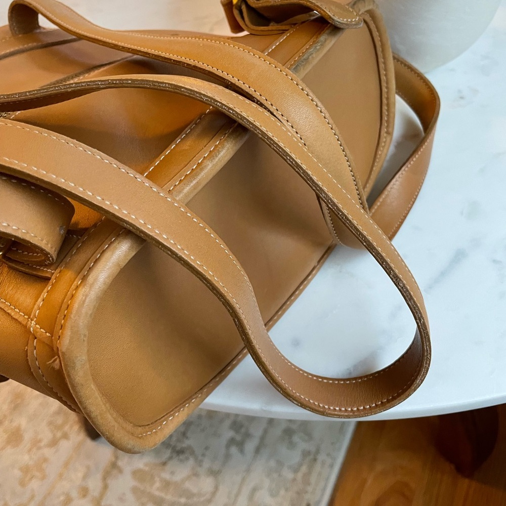 Coach Rare {Vintage} Natural Tan Saddle Leather Backpack - Picture 7 of 11